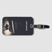 Zwarte  vleugel bagagelabel (Voorkant (horizontaal))