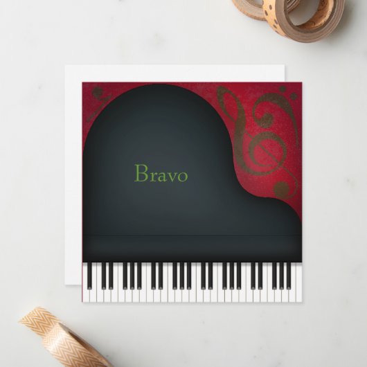 Zwarte vleugel gepersonaliseerd notitiekaartje (Voorkant / Achterkant in situ)