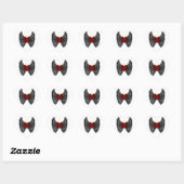Zwarte Vleugelige Halo Hart Sticker (Vel)