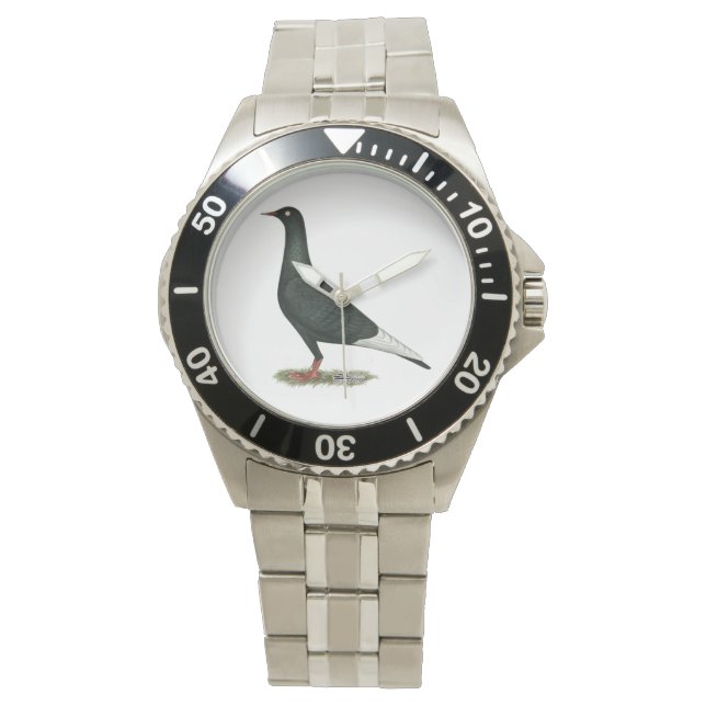 Zwarte vliegduif horloge (Voorkant)