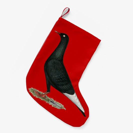 Zwarte vliegduif kleine kerstsok (Voorkant (Hangend))