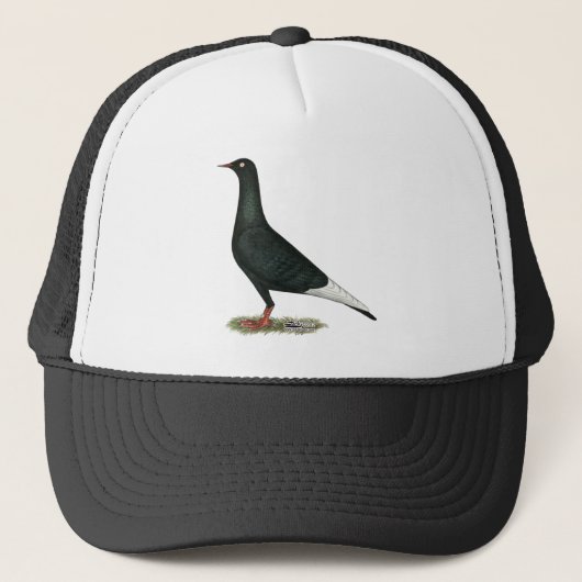 Zwarte vliegduif trucker pet (Voorkant)