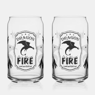 Zwarte Vliegende Draken Gotische Fantasie Drinkwar Blikvorm Glas