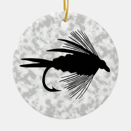 Zwarte-vliegende lende keramisch ornament (Voorkant)