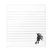 Zwarte vliegende robot - Aangepast gelaagd Notitieblok (Voorkant)