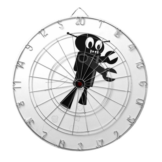 Zwarte vliegende robot dartbord (Voorkant)