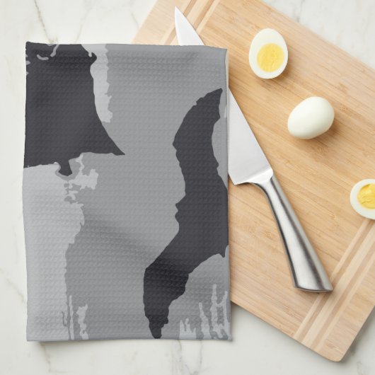  zwarte vliegende vleermuizen theedoek (Quarter Fold)