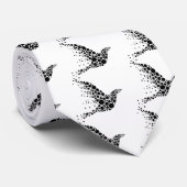 zwarte vliegende vogel stropdas (Opgerold)