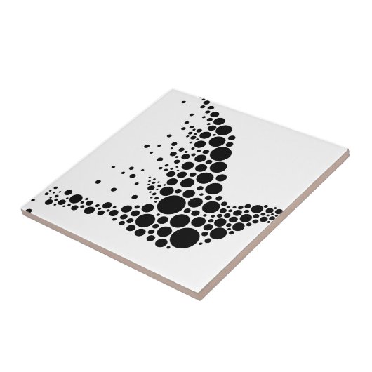 zwarte vliegende vogel tegeltje (Zijkant)