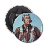 Zwarte vliegeniers: Amerikaanse WO2 militaire geve Button Flesopener (Voorkant)