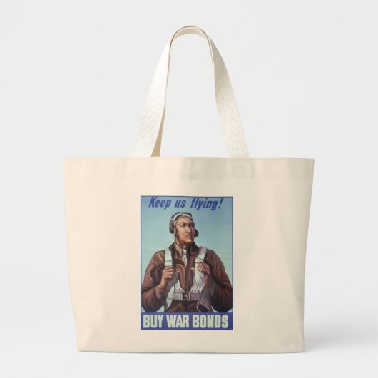 Zwarte vliegeniers: Amerikaanse WO2 militaire geve Grote Tote Bag (Voorkant)