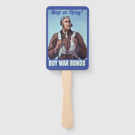 Zwarte vliegeniers: Amerikaanse WO2 militaire geve Handwaaier (Achterkant)