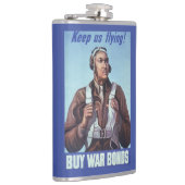 Zwarte vliegeniers: Amerikaanse WO2 militaire geve Heupfles (Rechts)