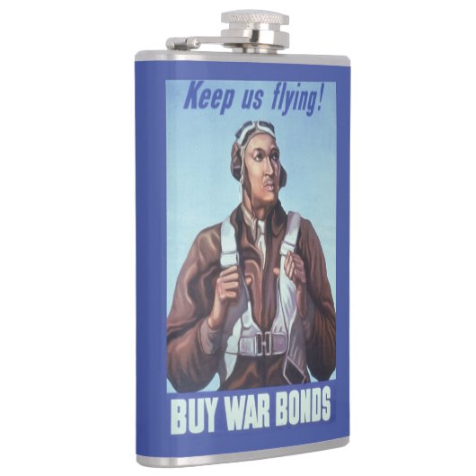 Zwarte vliegeniers: Amerikaanse WO2 militaire geve Heupfles (Rechts)