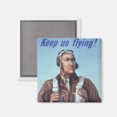 Zwarte vliegeniers: Amerikaanse WO2 militaire geve Magneet (Voorkant / Achterkant)
