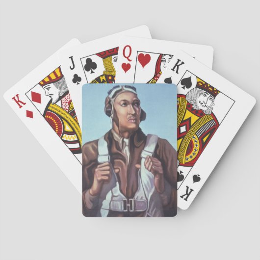 Zwarte vliegeniers: Amerikaanse WO2 militaire geve Pokerkaarten (Achterkant)