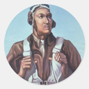 Zwarte vliegeniers: Amerikaanse WO2 militaire geve Ronde Sticker