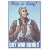 Zwarte vliegeniers: Amerikaanse WO2 militaire geve Sticker (Voorkant)