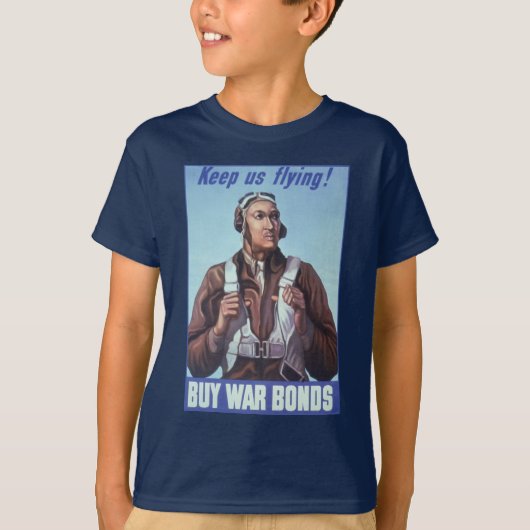 Zwarte vliegeniers: Amerikaanse WO2 militaire geve T-shirt (Voorkant)