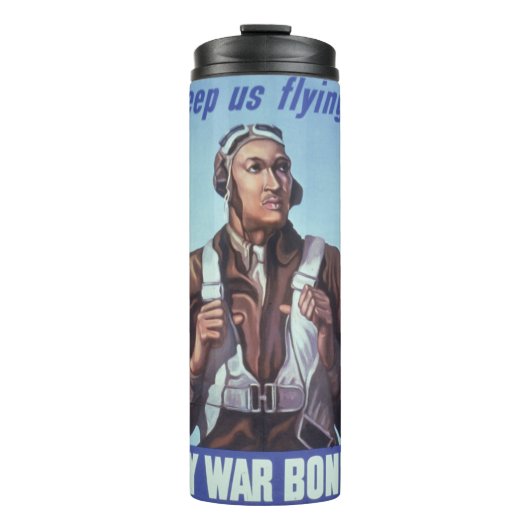 Zwarte vliegeniers: Amerikaanse WO2 militaire geve Thermosbeker (Voorkant)