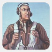 Zwarte vliegeniers: Amerikaanse WO2 militaire geve Vierkante Sticker (Voorkant)