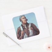 Zwarte vliegeniers: Amerikaanse WO2 militaire geve Vierkante Sticker (Envelop)