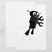 Zwarte vliegrobot briefpapier (Voorkant / Achterkant)