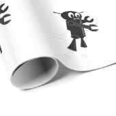 Zwarte vliegrobot cadeaupapier (Rol Hoek)