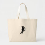 Zwarte vliegrobot grote tote bag (Voorkant)