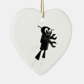 Zwarte vliegrobot keramisch ornament (Rechts)