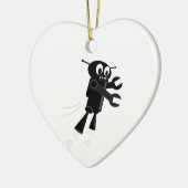 Zwarte vliegrobot keramisch ornament (Links)