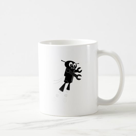 Zwarte vliegrobot koffiemok (Rechts)