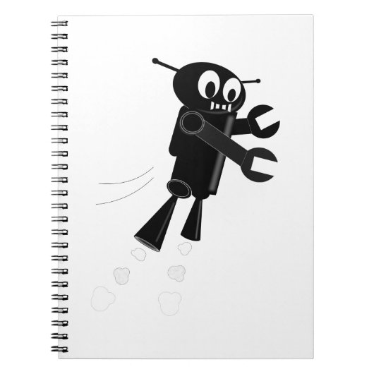 Zwarte vliegrobot notitieboek (Voorkant)