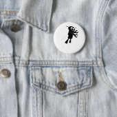 Zwarte vliegrobot ronde button 5,7 cm (In situ)