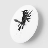Zwarte vliegrobot ronde klok (Hoek)