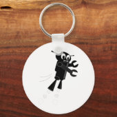 Zwarte vliegrobot sleutelhanger (Voorkant)