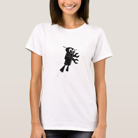 Zwarte vliegrobot t-shirt (Voorkant)