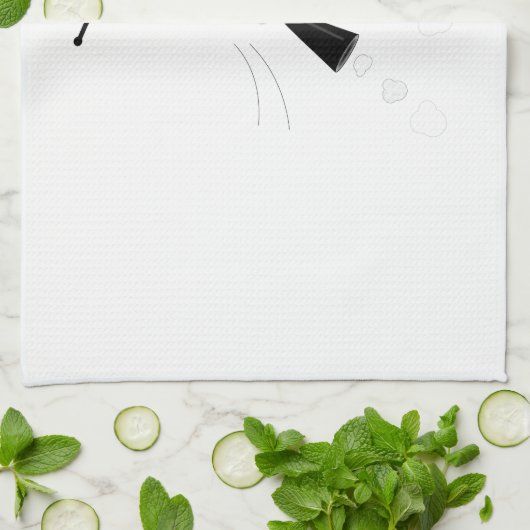 Zwarte vliegrobot theedoek (Gevouwen)