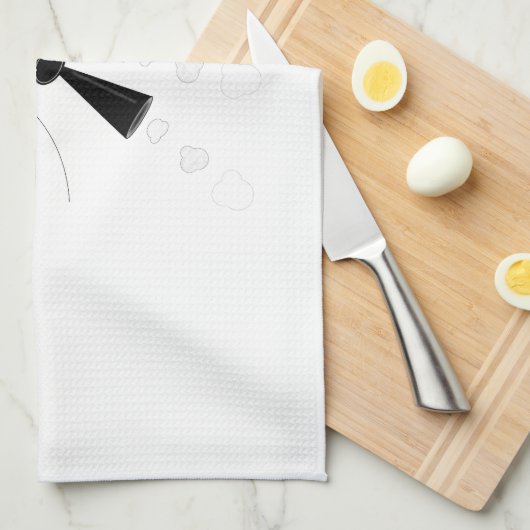 Zwarte vliegrobot theedoek (Quarter Fold)