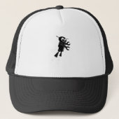 Zwarte vliegrobot trucker pet (Voorkant)