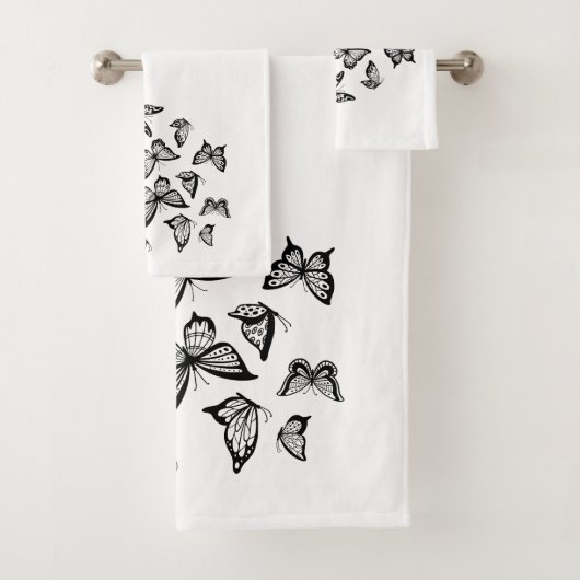 "Zwarte Vlinder" Bad Handdoek Set (Insitu)
