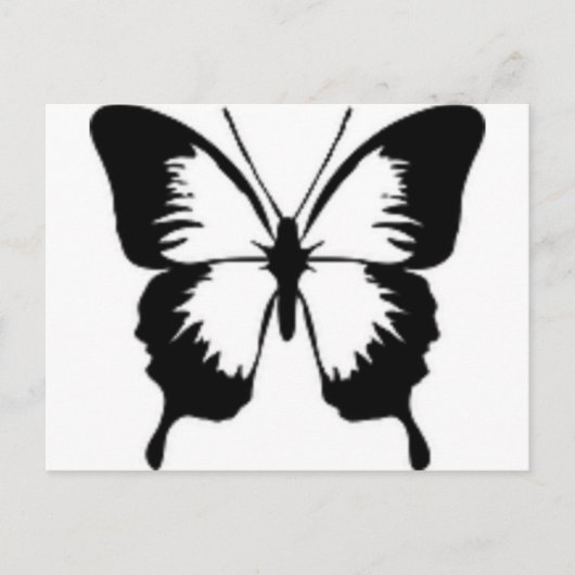 Zwarte vlinder briefkaart (Voorkant)