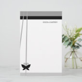 Zwarte vlinder briefpapier (Staand voorkant)