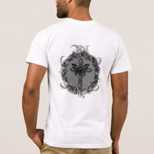 Zwarte Vlinder Cross Dark Flower Lijst Floral T-shirt