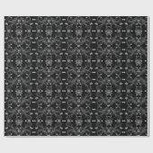 Zwarte vlinder Floral Damask Gothic Art Print Cadeaupapier (Vlak)