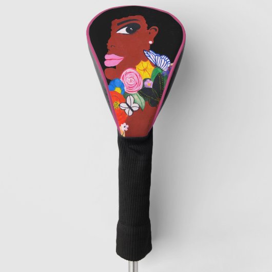 Zwarte vlinder golfheadcover (Voorkant)