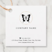 Zwarte vlinder Logo Bedankjes Labels (Voorkant)