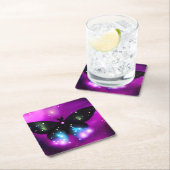 Zwarte Vlinder met Glans Kartonnen Onderzetters (Insitu)