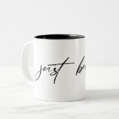 zwarte vlinder met " net adem " tweekleurige koffiemok (Voorkant links)