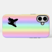 Zwarte vlinder op Pastell Rainbow Case-Mate iPhone Case (Achterkant (horizontaal))